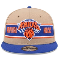 Casquette Snapback New Era New York Knicks 2024 NBA Draft 9FIFTY pour homme, beige/bleu