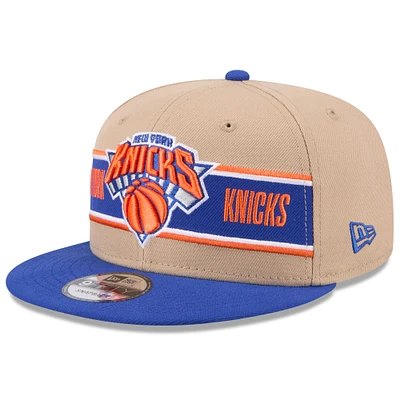 Men's New Era Tan/Blue New York Knicks 2024 NBA Draft 9FIFTY Snapback Hat