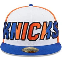 Casquette ajustée New Era York Knicks Back Half 9FIFTY pour homme, blanc/bleu