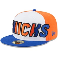 Casquette ajustée New Era York Knicks Back Half 9FIFTY pour homme, blanc/bleu