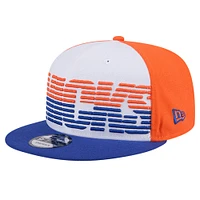 Men's New Era White/Blue New York Knicks Throwback Gradient Tech Font 9FIFTY Snapback Hat