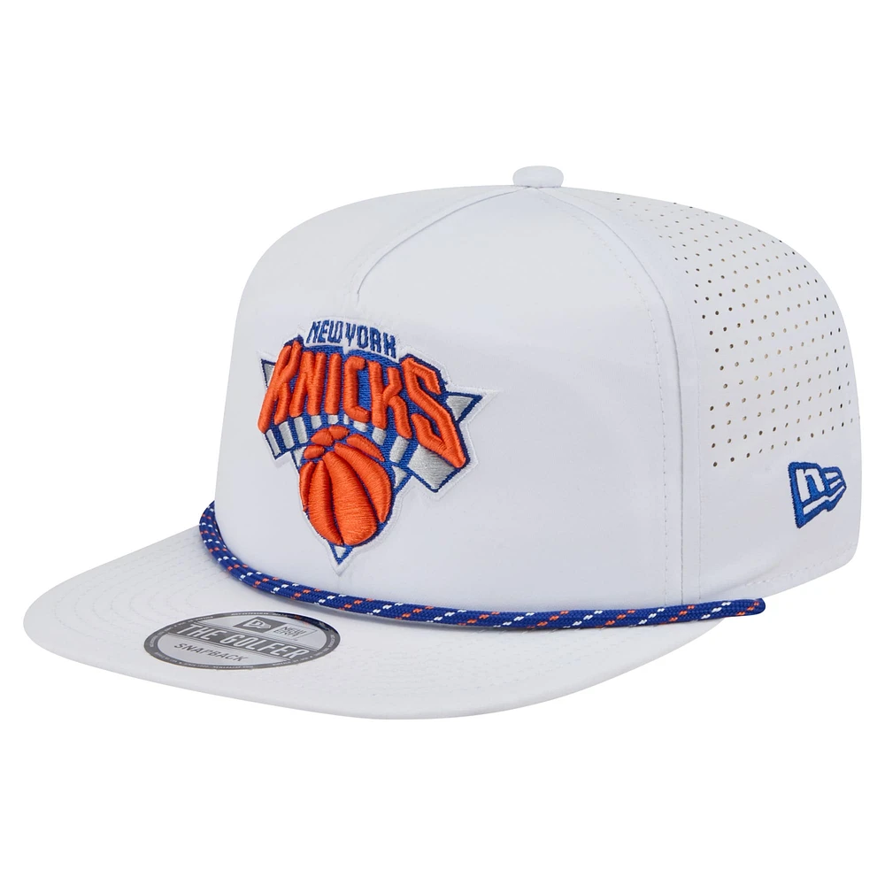 Men's New Era White New York Knicks Performance Rope Golfer Adjustable Hat