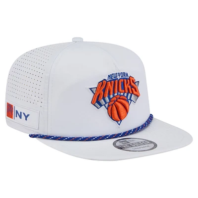 Men's New Era White New York Knicks Performance Rope Golfer Adjustable Hat