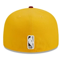 Men's New Era Yellow/Red York Knicks Fall Leaves 2-Tone 59FIFTY Fitted Hat