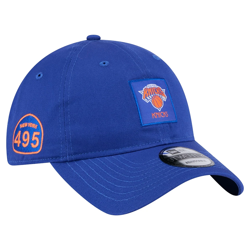 Men's New York Knicks  New Era Blue Victory Grove Patch 9TWENTY Adjustable Hat