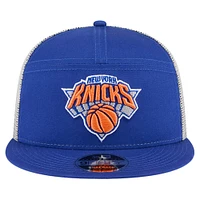 Men's New York Knicks  New Era Blue Victory Grove Split Panel 9FIFTY Snapback Hat