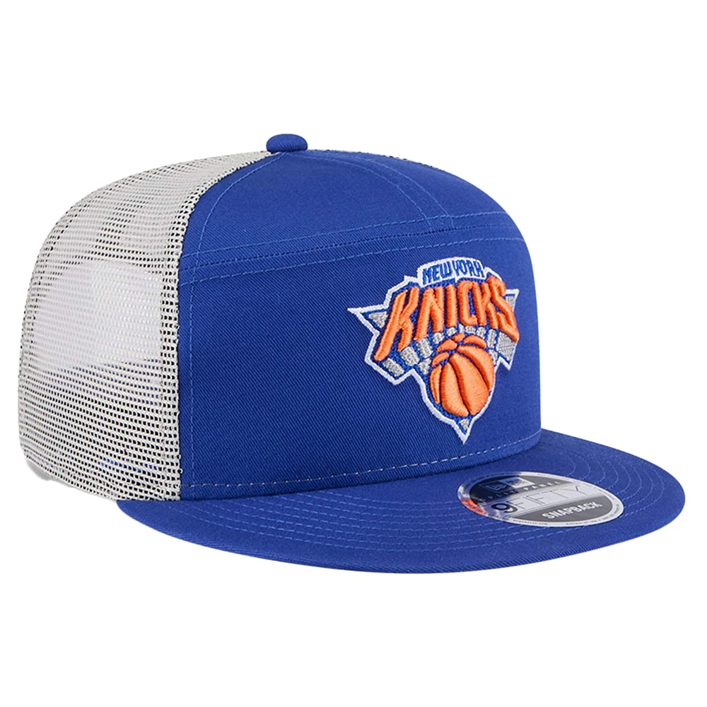 Casquette à visière fendue 9FIFTY bleue New Era Victory Grove pour homme des New York Knicks