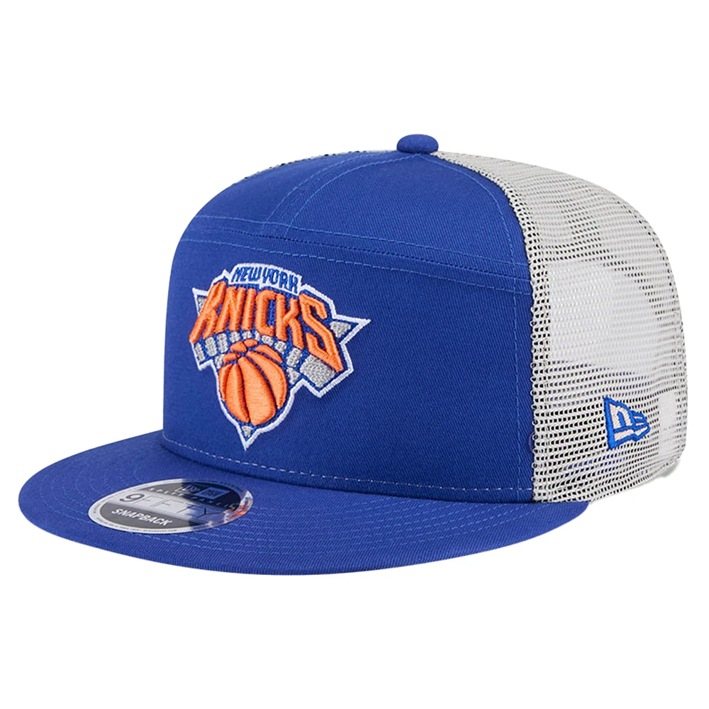 Men's New York Knicks  New Era Blue Victory Grove Split Panel 9FIFTY Snapback Hat