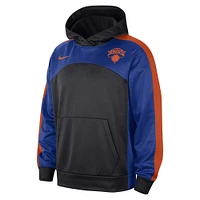 Men's Nike Black/Blue New York Knicks Authentic Starting Five Force Performance Pullover Hoodie