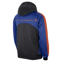 Men's Nike Black/Blue New York Knicks Authentic Starting Five Force Performance Pullover Hoodie