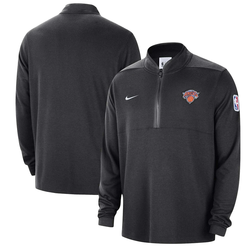 Veste à demi-zip Nike noire New York Knicks Authentic Performance pour homme