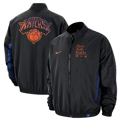 Men's Nike Black New York Knicks Courtside Vintage Warmup Full-Zip Jacket