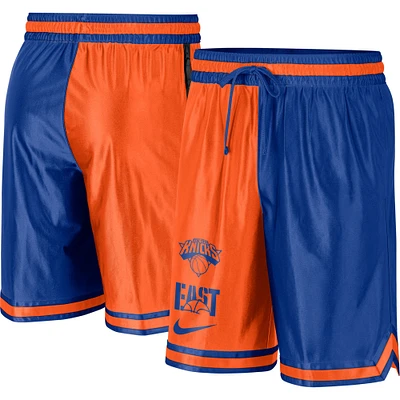 Men's Nike Blue/Orange New York Knicks Courtside Versus Force Split DNA Performance Shorts