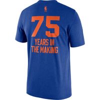 Men's Nike Blue New York Knicks 2021/22 Hardwood Classics Classic Edition Courtside T-Shirt