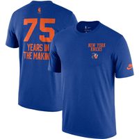 Men's Nike Blue New York Knicks 2021/22 Hardwood Classics Classic Edition Courtside T-Shirt