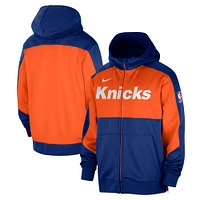 Sweat à capuche entièrement zippé Nike New York Knicks Authentic On-Court Showtime Performance bleu pour homme