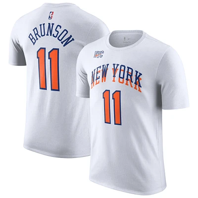 Men's Nike Jalen Brunson White New York Knicks 2024/25 City Edition Name & Number T-Shirt