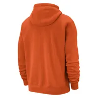 Men's Nike Orange New York Knicks Courtside Versus Stitch Split Pullover Hoodie