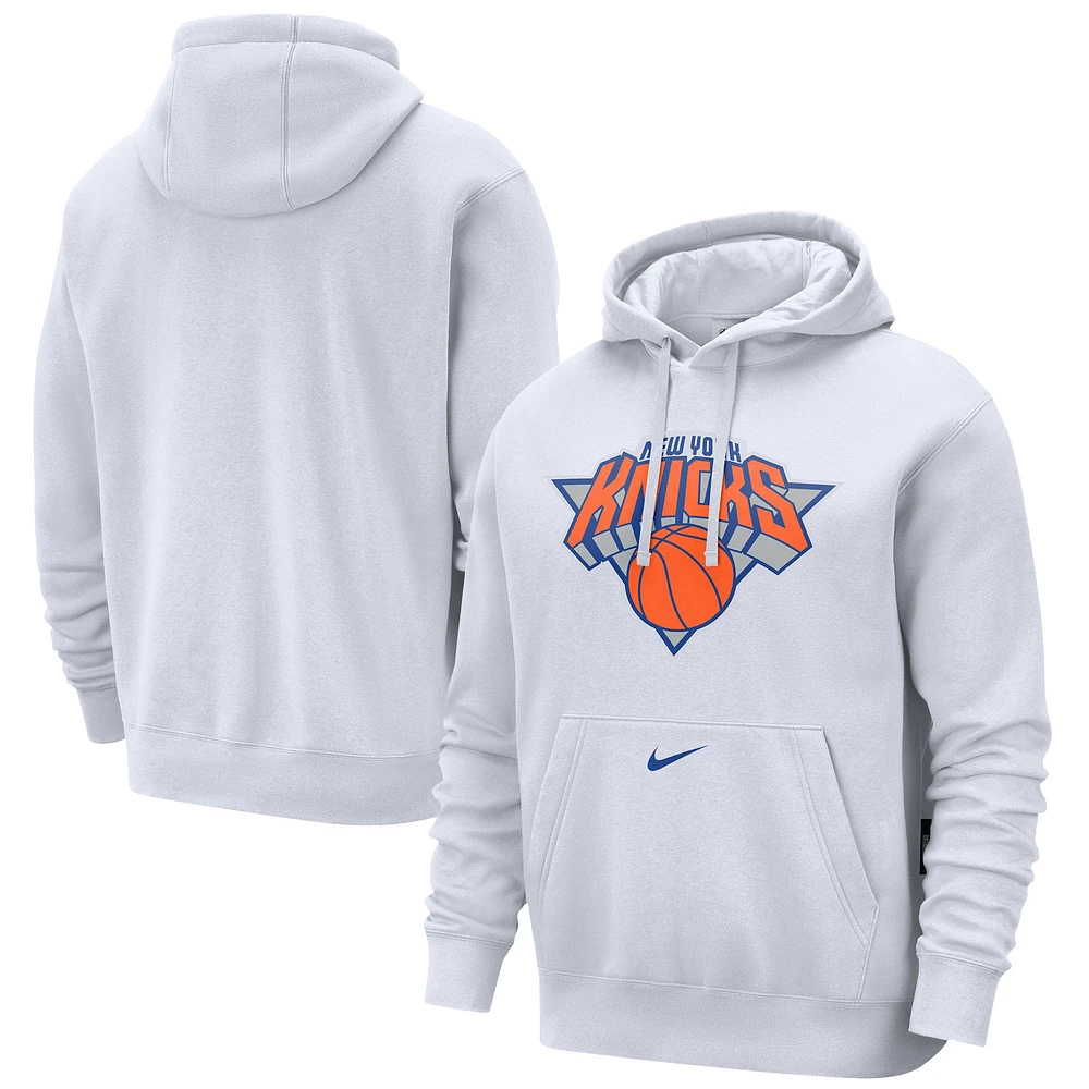 Sweat à capuche Nike City Edition Essential Club New York Knicks 2024/25 pour homme, blanc