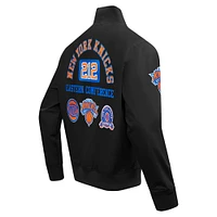 Men's Pro Standard Black New York Knicks Area Code Twill Full-Zip Jacket