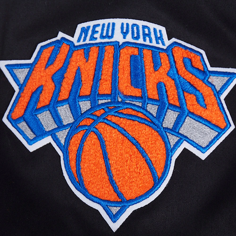 Men's Pro Standard Black New York Knicks Area Code Twill Full-Zip Jacket