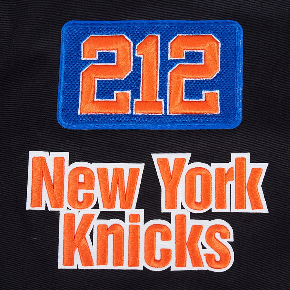 Men's Pro Standard Black New York Knicks Area Code Twill Full-Zip Jacket