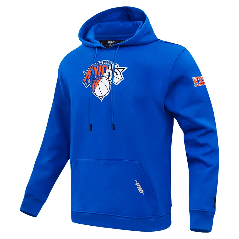 Men's Pro Standard Blue New York Knicks Split Logo Pullover Hoodie