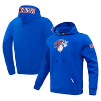 Men's Pro Standard Blue New York Knicks Split Logo Pullover Hoodie