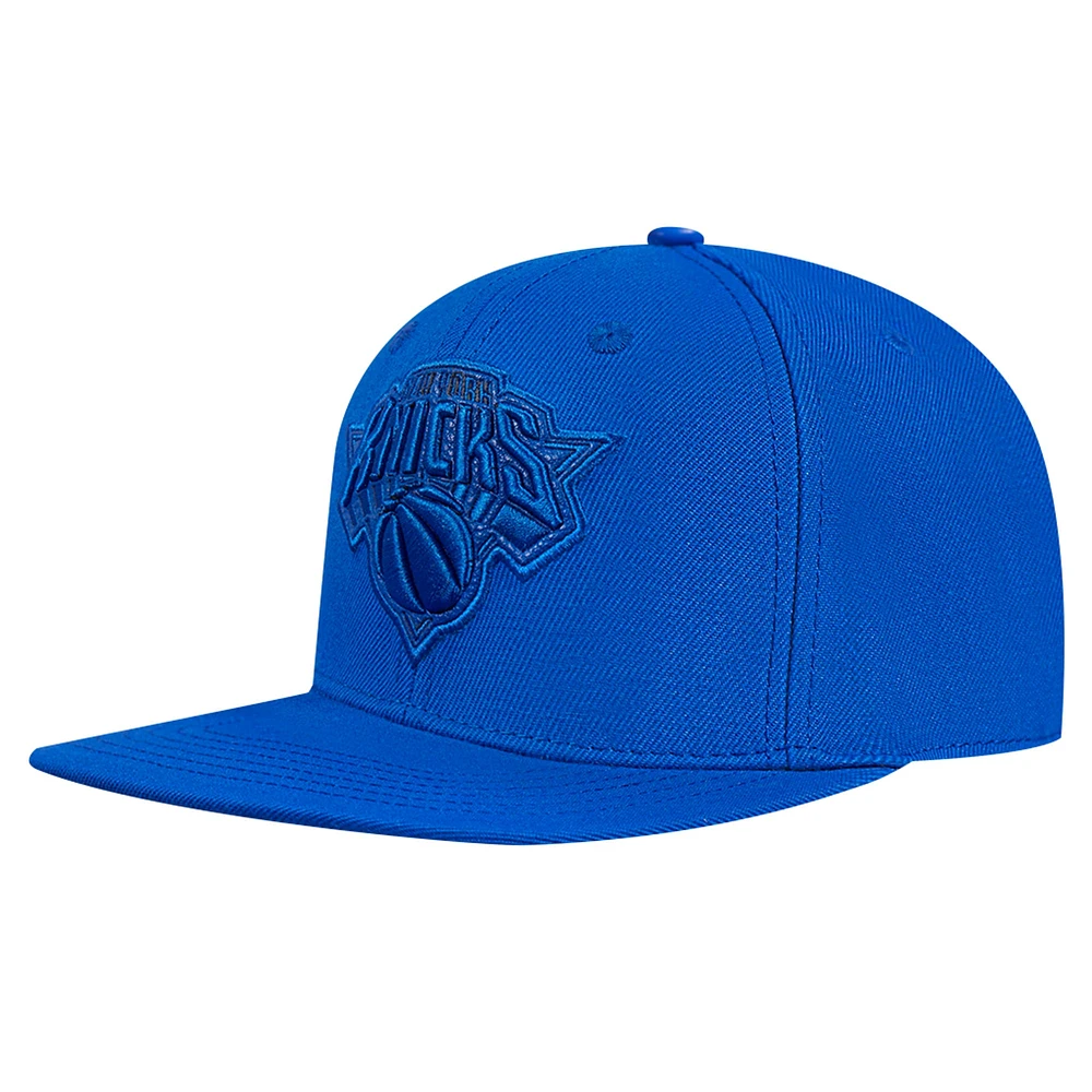 Casquette Snapback triple ton sur ton Pro Standard bleue des New York Knicks pour hommes