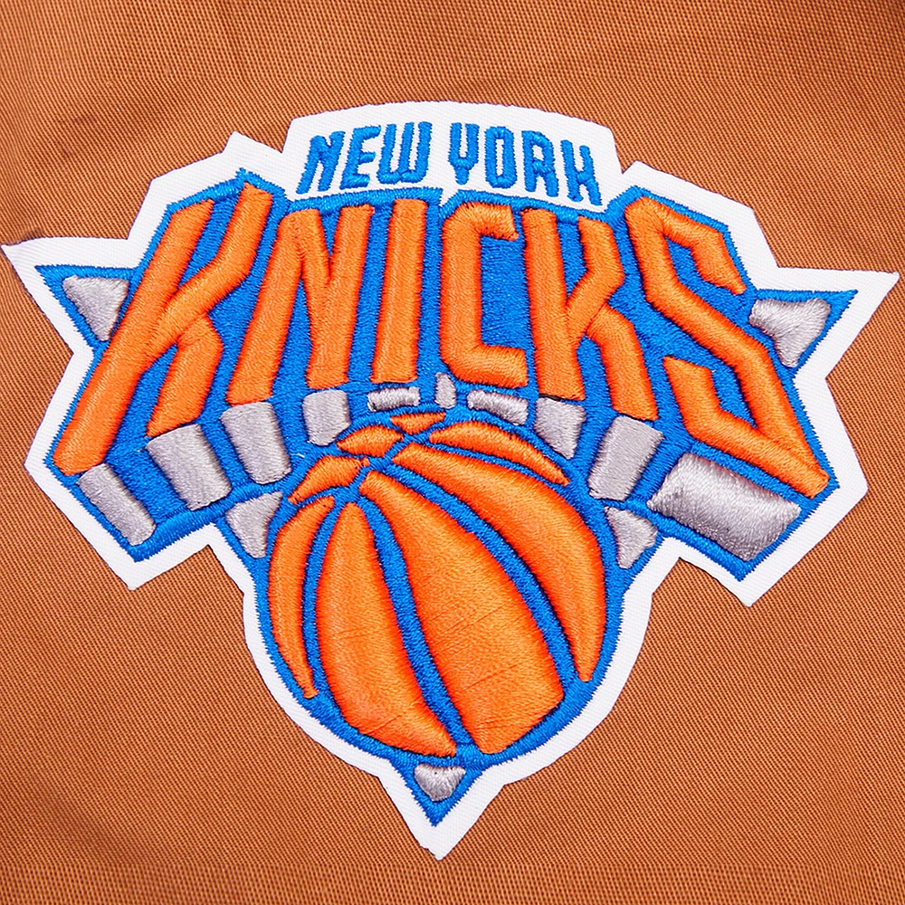 Veste zippée complète Paint The City Pro Standard marron pour homme des New York Knicks