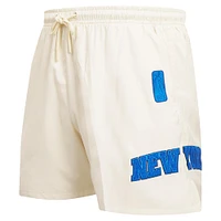 Men's Pro Standard Cream New York Knicks Triple Tonal Woven Shorts