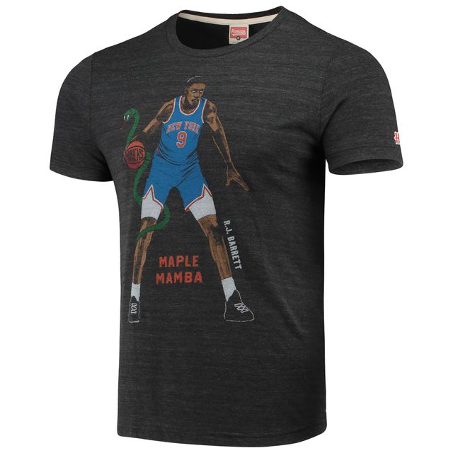 T-shirt à trois mélanges graphiques RJ Barrett anthracite chiné New York Knicks Player pour homme