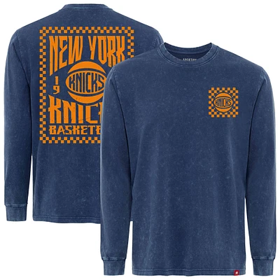 T-shirt à manches longues Sportiqe bleu pour homme, Bono, des New York Knicks