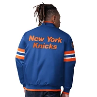 Veste universitaire à boutons-pression Starter Blue New York Knicks Scout I pour homme