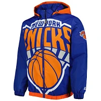 Men's Starter Blue New York Knicks The Triple Double Full-Zip Hoodie Jacket