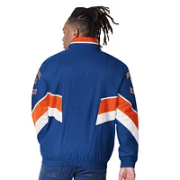 Men's Starter Royal New York Knicks Captain Oxford Full-Zip Jacket