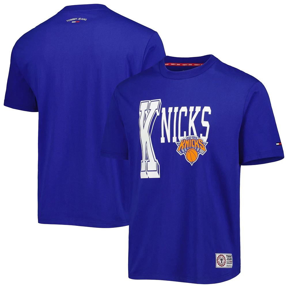 T-shirt Tommy Jeans pour homme des New York Knicks Mel Varsity bleu