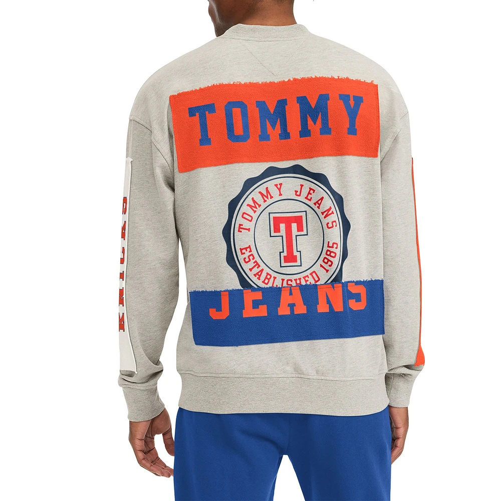 Sweat-shirt Tommy Jeans New York Knicks James Patch gris pour homme