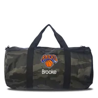 New York Knicks Camo Print Personalized Duffel Bag