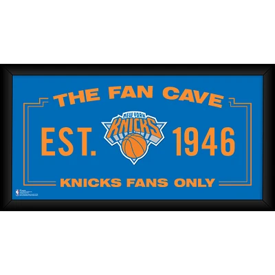 Collage encadré de 10" x 20" de la grotte des fans des New York Knicks