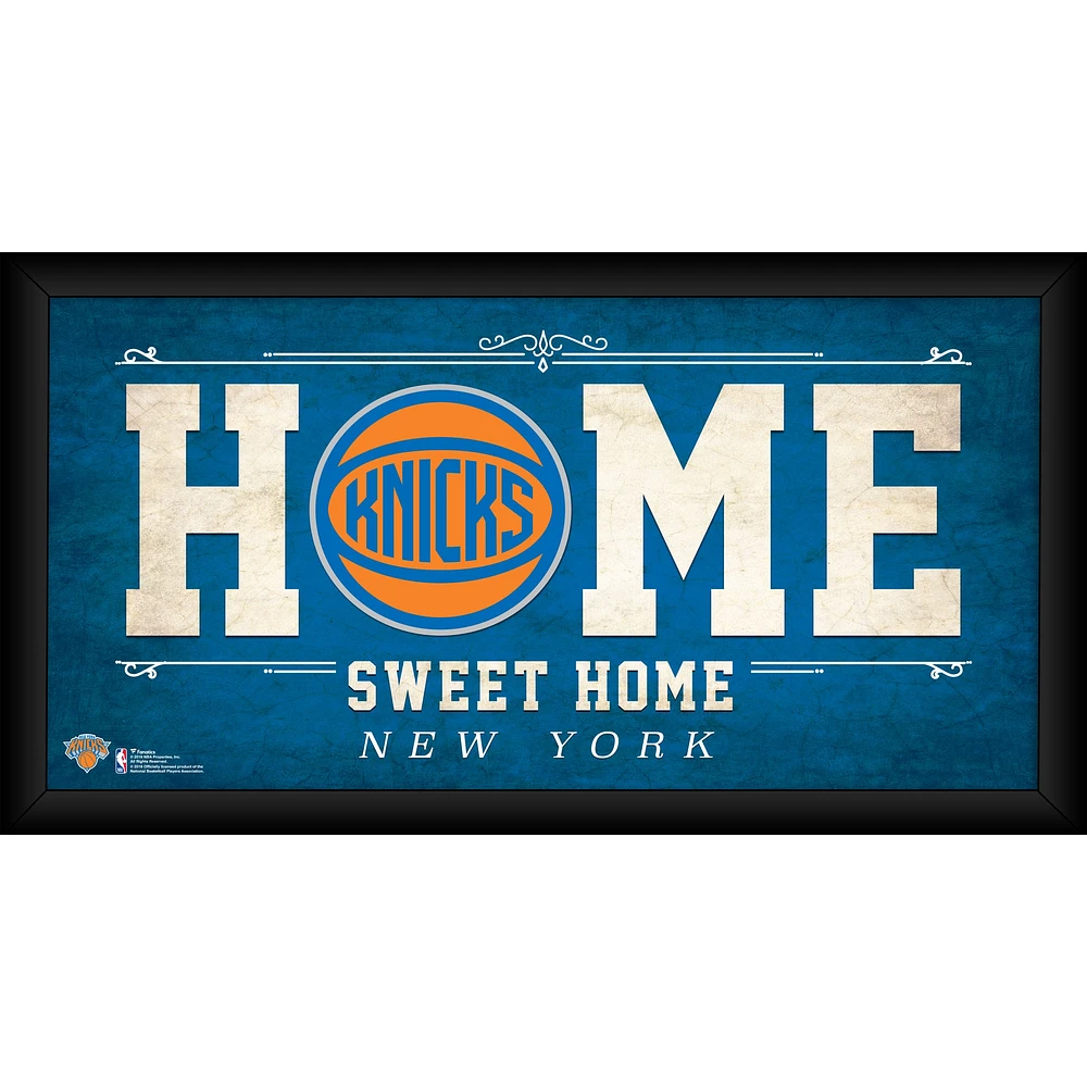 Collage encadré 10" x 20" des New York Knicks "Home Sweet Home"