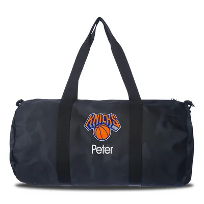 New York Knicks Navy Camo Print Personalized Duffel Bag