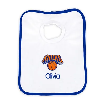 New York Knicks Newborn & Infant Personalized Bib - White