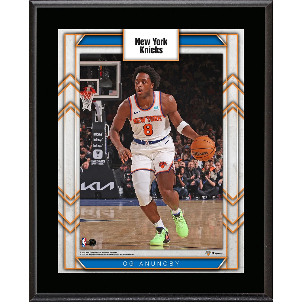 Plaque de joueur sublimée OG Anunoby New York Knicks 10,5" x 13"