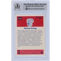 Patrick Ewing New York Knicks Autocollant Fleer autographié 1986 #6 Beckett Fanatics a été témoin d'une carte recrue authentifiée 10