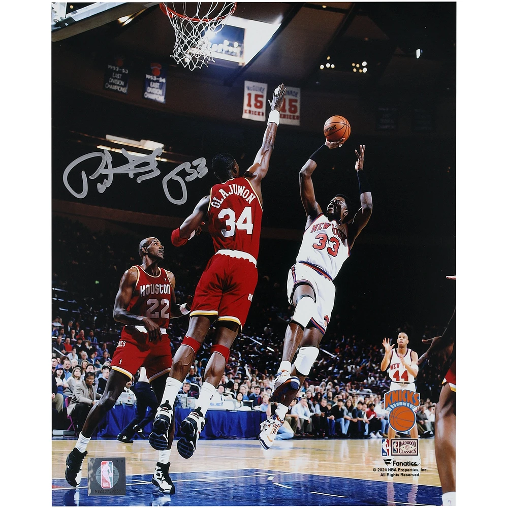 Patrick Ewing New York Knicks Autographed 8" x 10" Fadeaway Shot vs. Houston Rockets Photograph