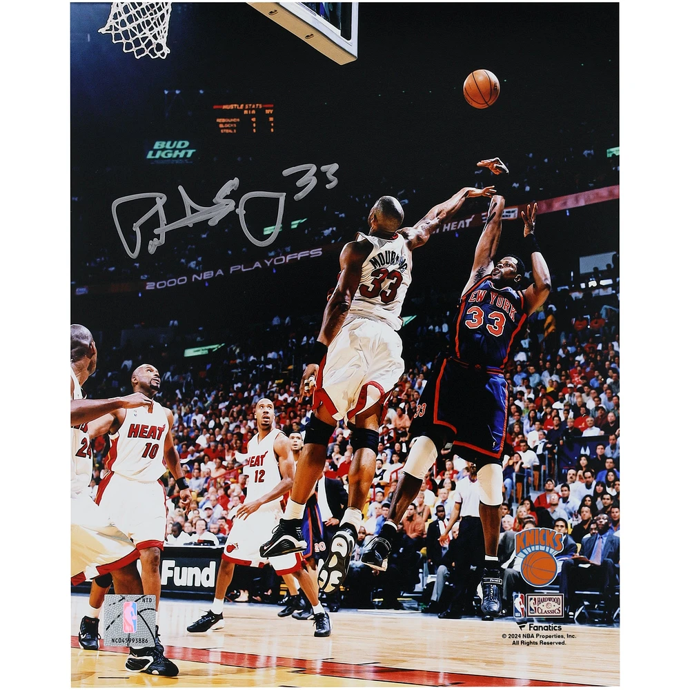 Patrick Ewing New York Knicks Autographed 8" x 10" Fadeaway Shot vs. Miami Heat Photograph