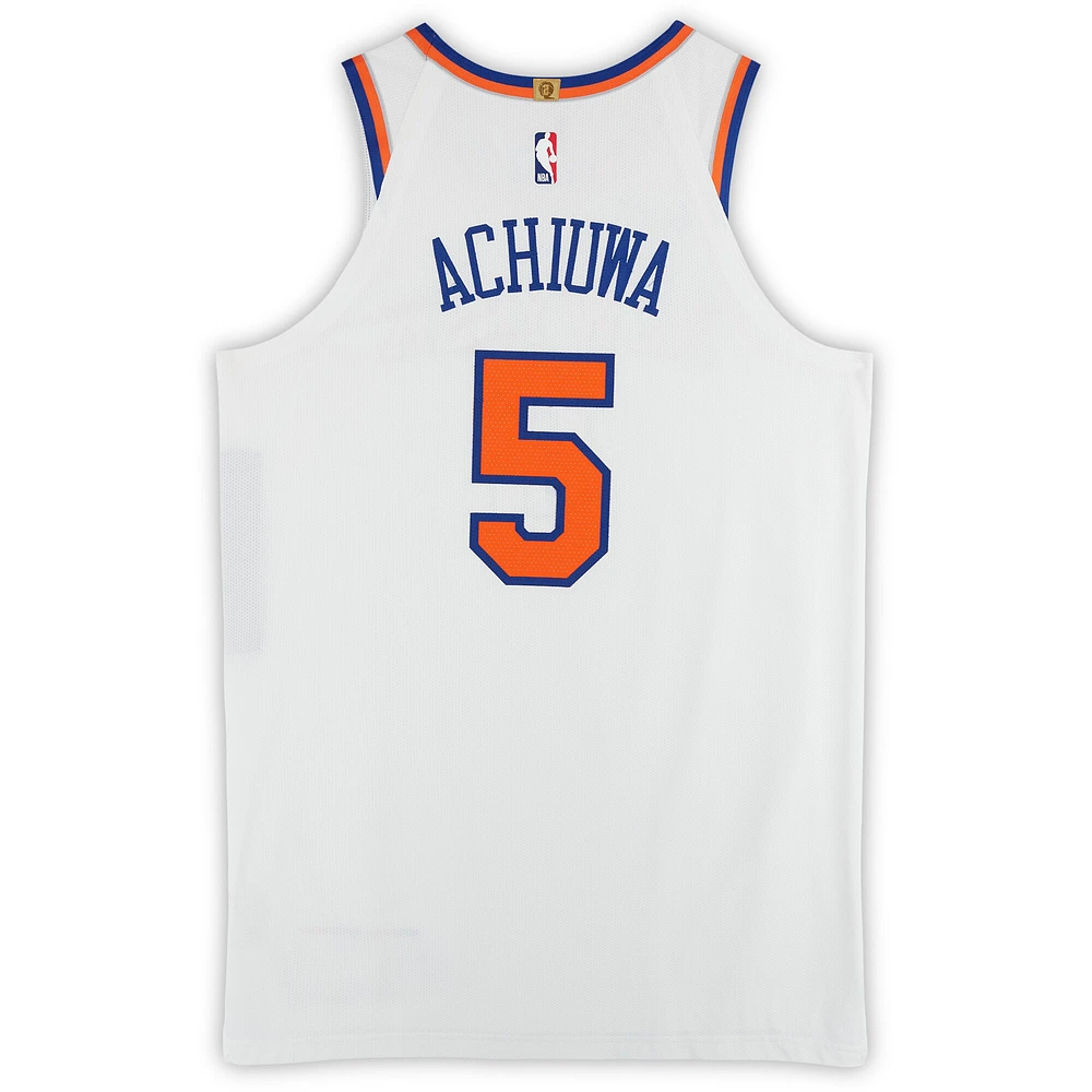 Maillot Nike blanc n° 5 des New York Knicks, utilisé lors du match contre les Indiana Pacers le 11 février 2025 - Taille 50+4