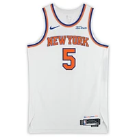 Maillot Nike blanc n° 5 des New York Knicks, utilisé lors du match contre les Indiana Pacers le 11 février 2025 - Taille 50+4