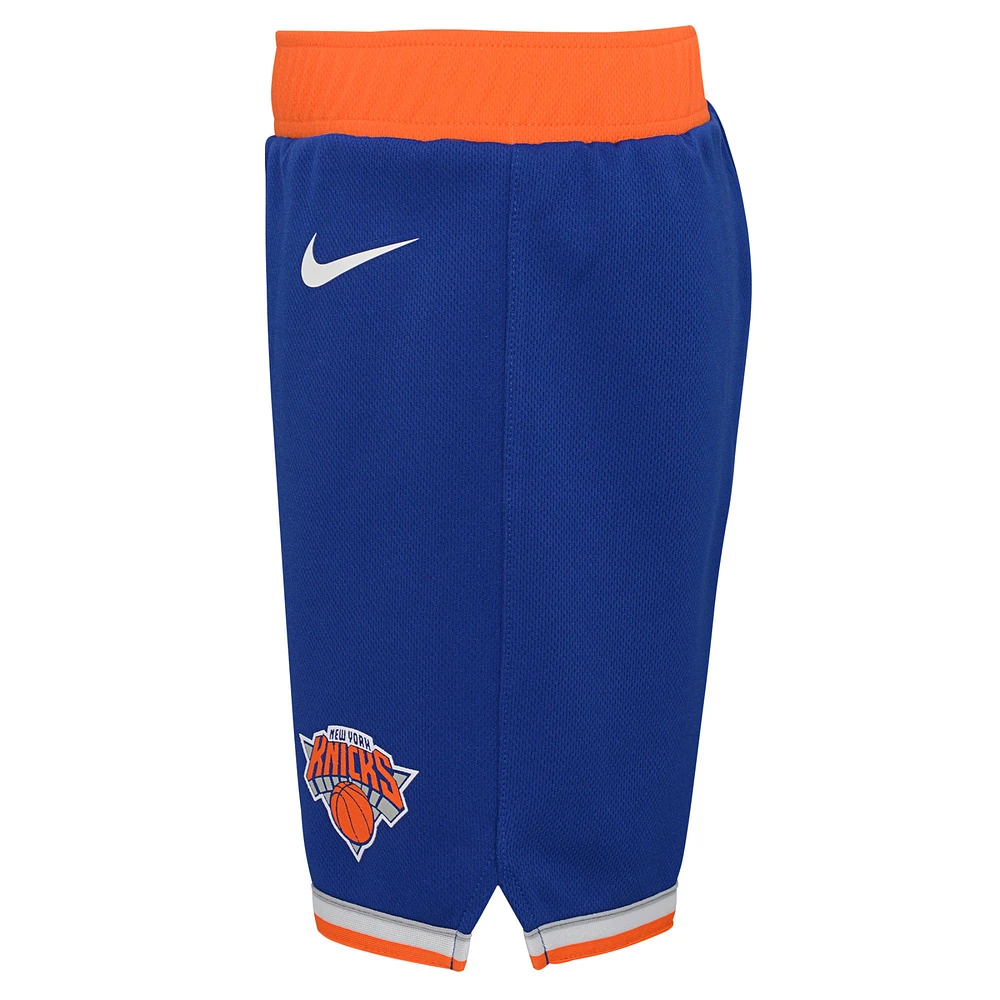 Short Nike bleu pour enfants d'âge préscolaire, réplique des New York Knicks Icon